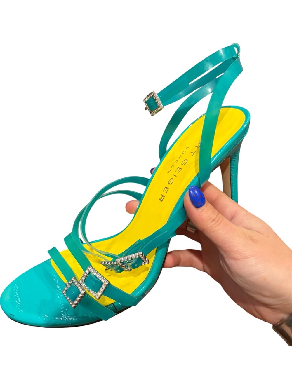 Kurt Geiger PVC Strappy Jewel Buckle Heeled Sandals 39